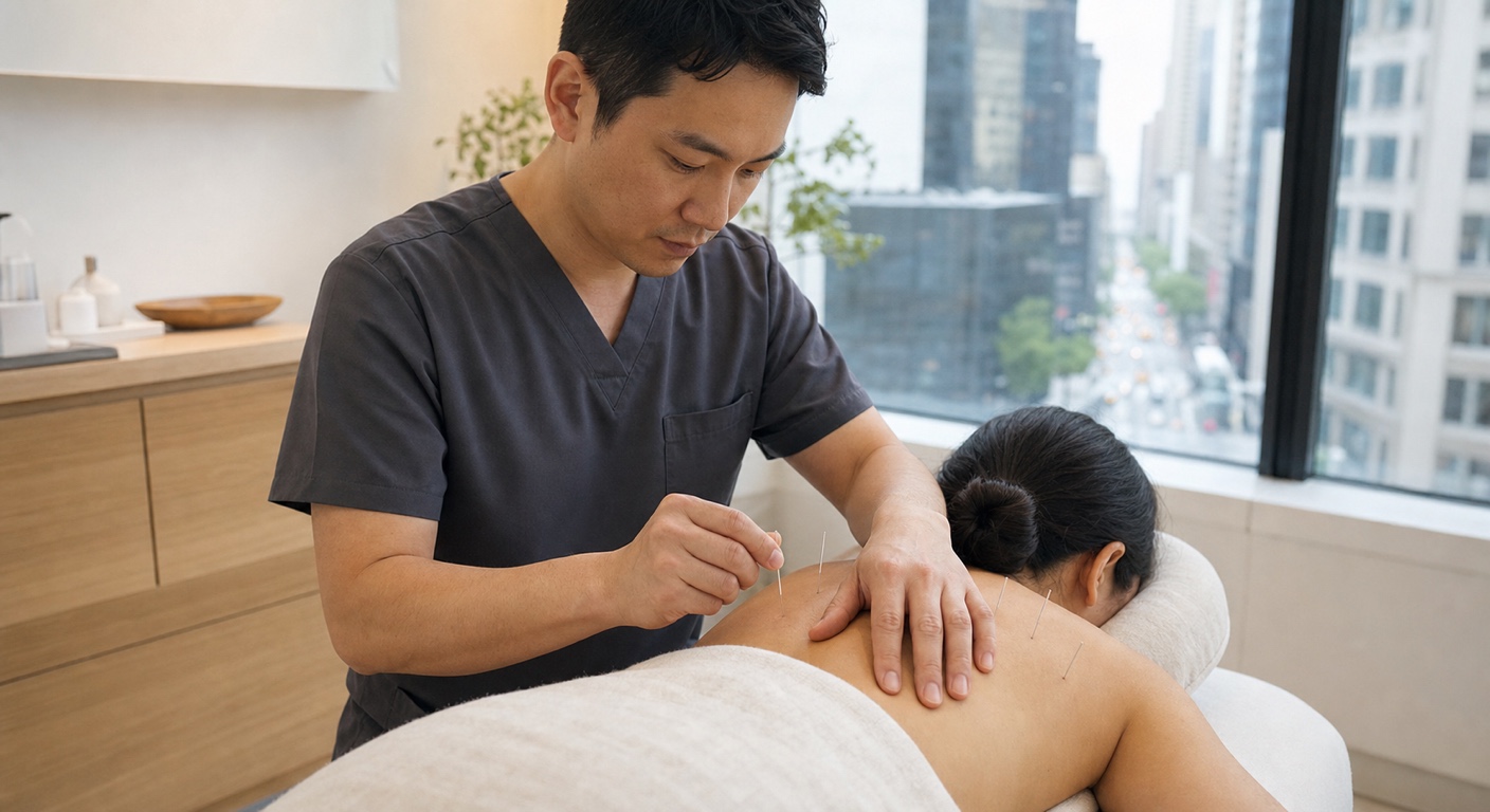 Acupuncture treatment at Manhattan Spine Rehabilitation in Midtown NYC