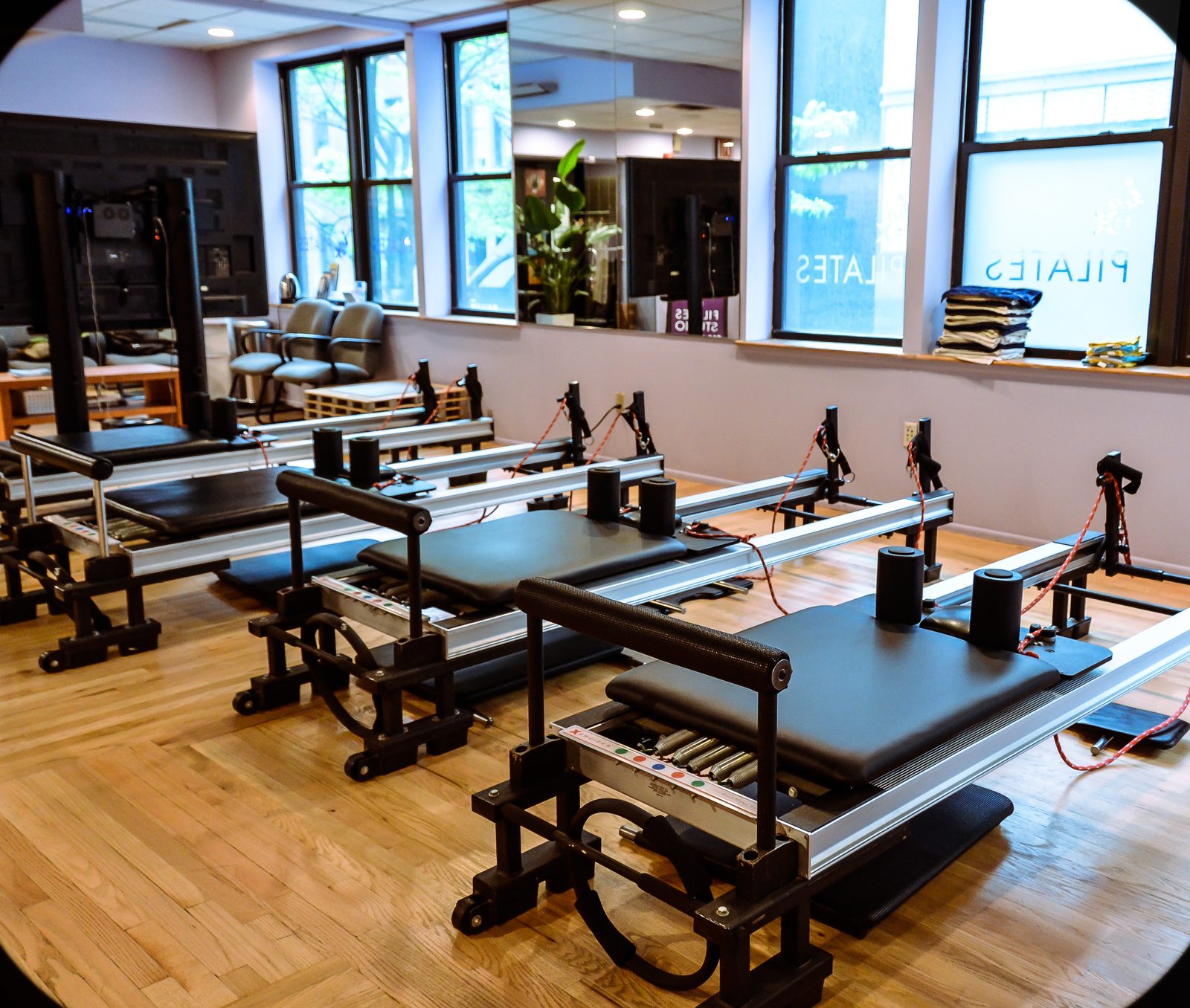 IM=X Pilates reformer studio floor at Manhattan Spine Rehabilitation, 265 Madison Avenue, Midtown NYC